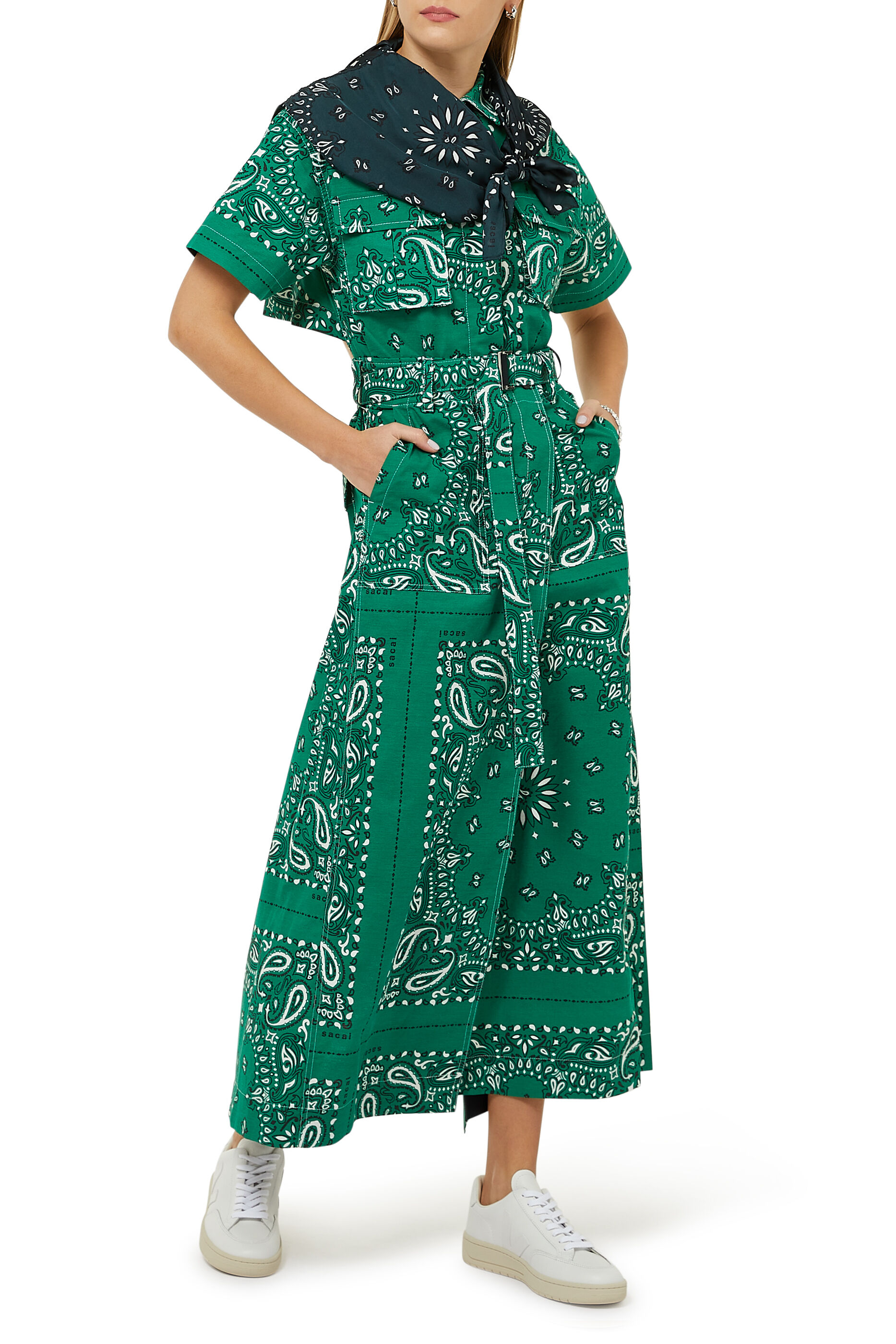 Buy Sacai Bandana Print Dress - Womens ...